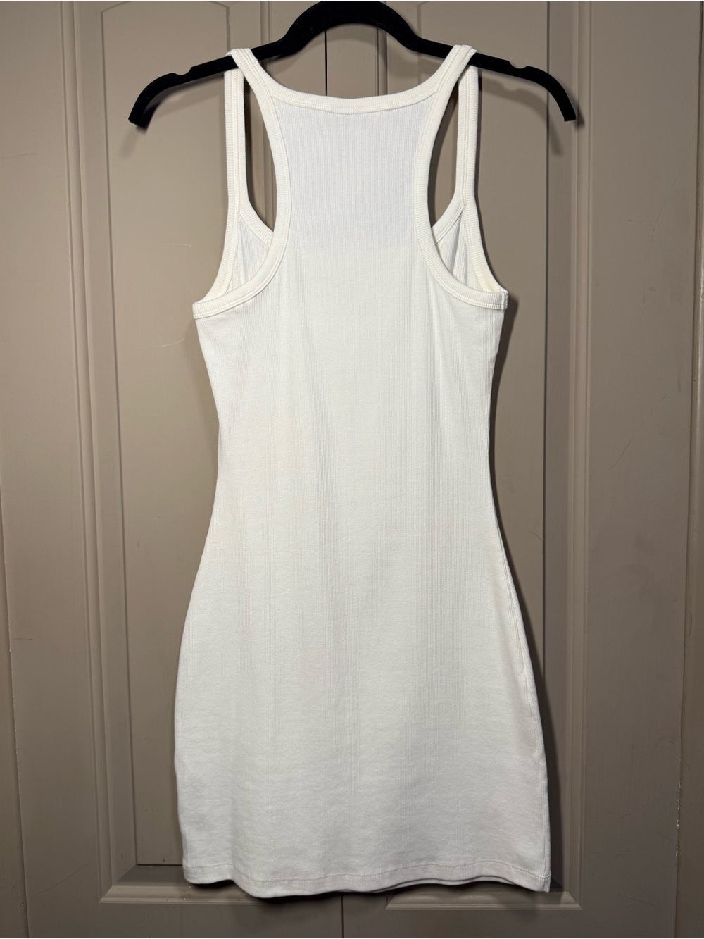 ASOS White Ribbed Racerback Tank Dress - Picture 3 of 4
